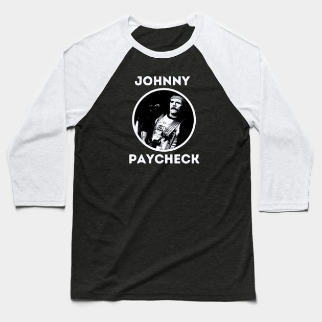 johnny paycheck Baseball T-Shirt by claudia awes